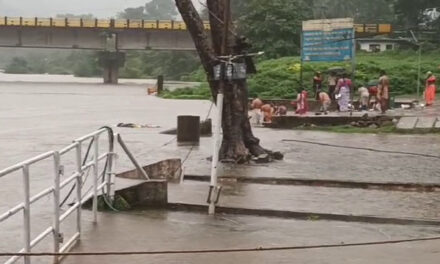 ಭಾರೀ ಮಳೆಗೆ ಕುಕ್ಕೆಯ ಕುಮಾರಧಾರ ಸ್ನಾನಘಟ್ಟ ಮುಳುಗಡೆ