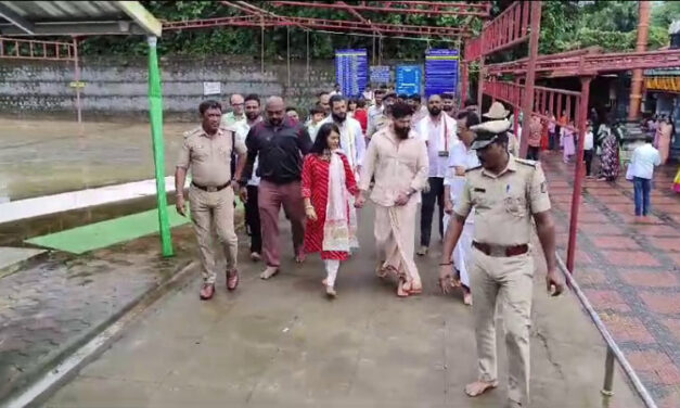 ಉಜಿರೆಯ ಸುರ್ಯ ದೇವಸ್ಥಾನ ಮತ್ತು ಧರ್ಮಸ್ಥಳಕ್ಕೆ ಇಂದು ರಾಧಿಕಾ, ಯಶ್‌ ಭೇಟಿ