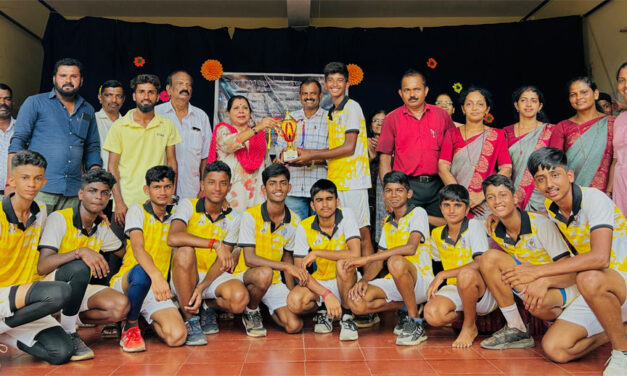 ವಾಲಿಬಾಲ್ ಪಂದ್ಯಾಟ: ಎಸ್.ವಿ.ಎಸ್. ತಂಡ  ತಾಲೂಕು ಮಟ್ಟಕ್ಕೆ ಆಯ್ಕೆ