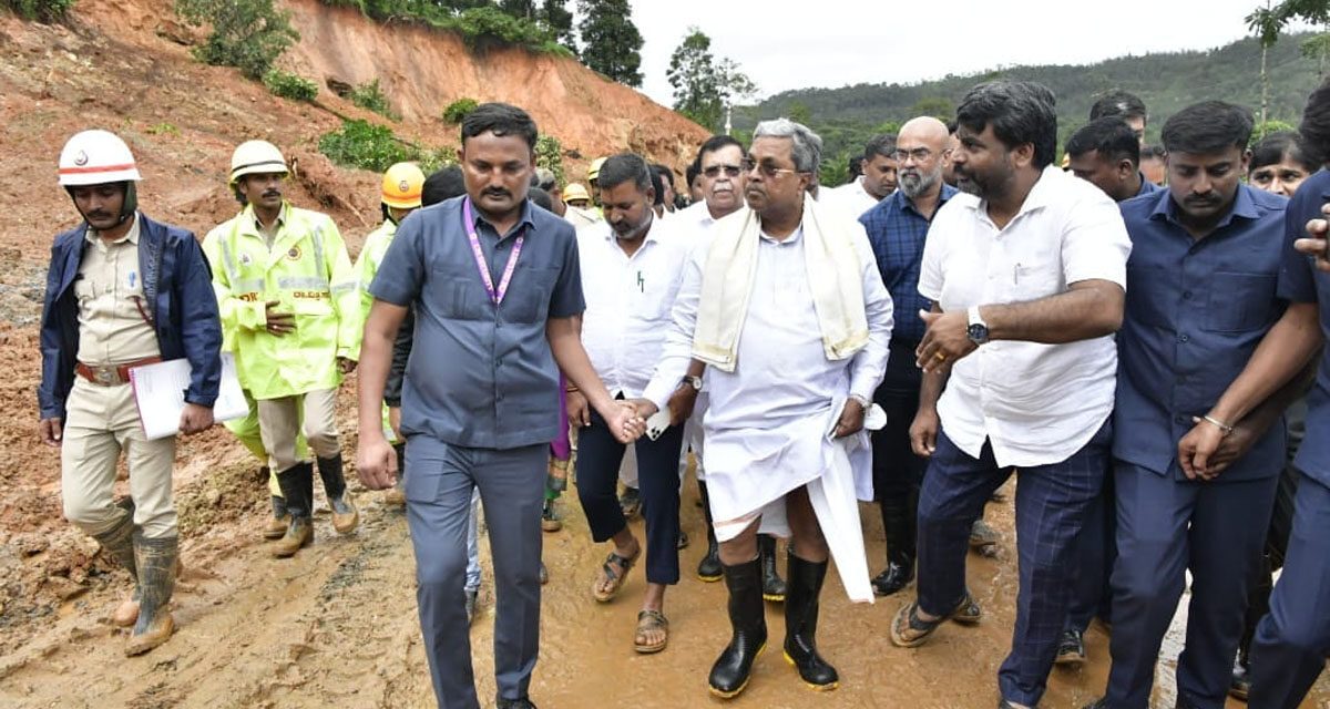 ಶಿರಾಡಿ ಘಾಟ್ ಗುಡ್ಡ ಕುಸಿತದ ಸ್ಥಳಕ್ಕೆ ಸಿ.ಎಂ.ಭೇಟಿ