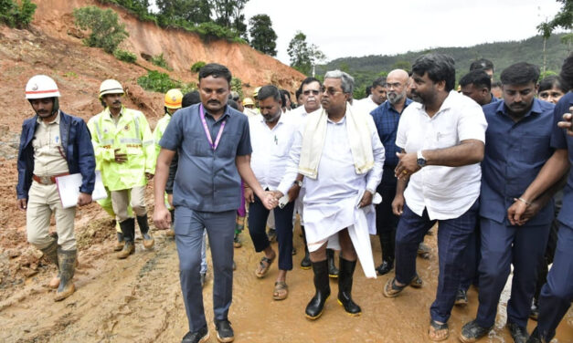 ಶಿರಾಡಿ ಘಾಟ್ ಗುಡ್ಡ ಕುಸಿತದ ಸ್ಥಳಕ್ಕೆ ಸಿ.ಎಂ.ಭೇಟಿ
