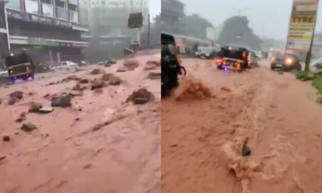 ಉಡುಪಿಯಲ್ಲಿ ಭಾರೀ ಮಳೆ – ಅಂಗಡಿಗಳಿಗೆ ನುಗ್ಗಿತು ಕೆಸರು ನೀರು