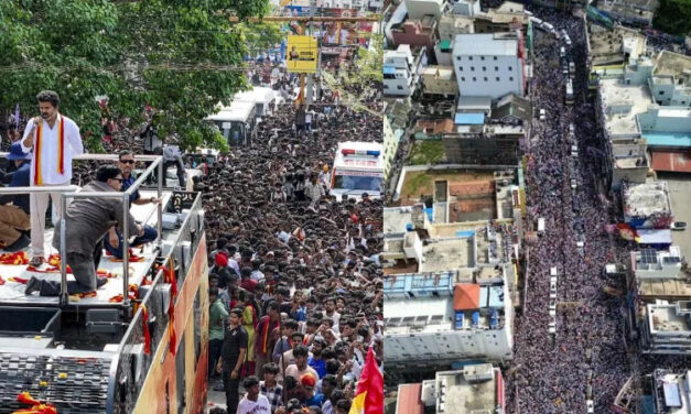 ವಿಜಯ್‌ಗಾಗಿ ಸತತ 7 ಗಂಟೆ ಕಾದಿದ್ದ ಜನ; ಬರೋಬ್ಬರಿ 1 ಲಕ್ಷ ಮಂದಿ ಜಮಾವಣೆ – ಭೀಕರ ಕಾಲ್ತುಳಿತ