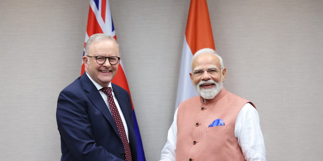 ಜಿ-20 ನಾಯಕರ ಶೃಂಗಸಭೆಯ ನೇಪಥ್ಯದಲ್ಲಿ ಪ್ರಧಾನಮಂತ್ರಿ ಅವರು ಆಸ್ಟ್ರೇಲಿಯಾದ ಪ್ರಧಾನಮಂತ್ರಿ ಅವರನ್ನು ಭೇಟಿ