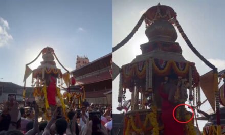 ವಿಟ್ಲಪಿಂಡಿ ಉತ್ಸವ ವೇಳೆ ರಥದಿಂದ ಕೆಳಗೆ ಬಿದ್ದ ಮಣ್ಣಿನ ಮೂರ್ತಿ