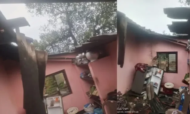ಬಂಟ್ವಾಳ: ಸಿಡಿಲು ಬಡಿದು ಮನೆ ಸಂಪೂರ್ಣ ಹಾನಿ ಮಹಿಳೆಗೆ ಗಂಭೀರ ಗಾಯ