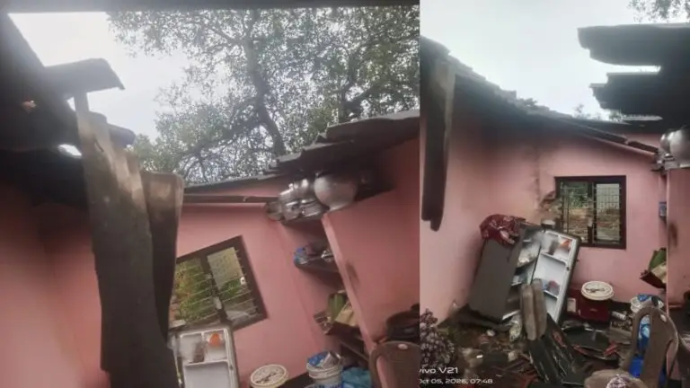 ಬಂಟ್ವಾಳ: ಸಿಡಿಲು ಬಡಿದು ಮನೆ ಸಂಪೂರ್ಣ ಹಾನಿ ಮಹಿಳೆಗೆ ಗಂಭೀರ ಗಾಯ